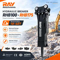 RAYATTACHMENTS Brise-roche hydraulique silencieux RHB100-RHB175 certifié ISO 9001:2008 CE pour excavatrices de 10 à 40 tonnes, démolition urbaine