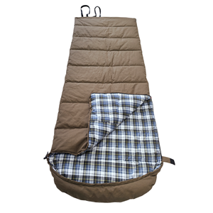 <span class=keywords><strong>Sac</strong></span> <span class=keywords><strong>de</strong></span> <span class=keywords><strong>couchage</strong></span> en flanelle à carreaux en toile <span class=keywords><strong>de</strong></span> coton pur avec capuche pour le camping en plein air par temps froid - Product Image 2