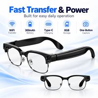 Nouvelles Lunettes Intelligentes E09B 2026 avec Caméra 8MP, IA, WiFi, Bluetooth, Prise en Charge de la Traduction IA et de l'Assistant Vocal pour Voyages d'Affaires (Vente en Gros)