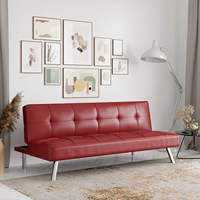 Günstiges Schlafsofa: Modernes Wohnzimmermöbel, Luxus-Eckschlafsofa, Verwandlungsfähiges Leder-Klappsofa