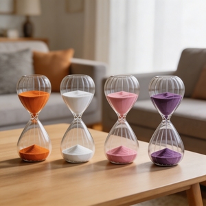 Elegant Patterned Glass Hourglass Timer for Home Decoration, Office <b>Desk</b>, Study Room, Birthday Gifts, Sand <b>Clock</b> Modern Style - Product Image 3