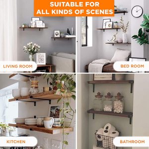 RHETECH L Shelf <strong>Bracket</strong> Heavy Duty DIY Open <strong>Shelving</strong> Hardware Rustic Iron Metal Scaffold <strong>Black</strong> Wall Floating Shelf <strong>Brackets</strong> - Product Image 6