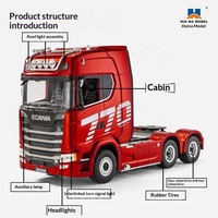 Modèle de camion électrique télécommandé Scania 770S authentique, camion tracteur 1501/1502 à l'échelle 1:18 par Hui Na