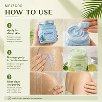 Gommage corporel exfoliant crémeux personnalisé 500g aux fruits (Myrtille, Framboise, Abricot, Citron Vert, Miel) pour une peau douce et lisse au quotidien