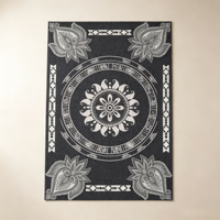 Tapis de salon rectangulaire en fibre de polyester de style rétro européen, grande taille, décoration intérieure