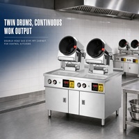 Robot de cuisson automatique de type armoire à tambour rotatif à gaz pour la restauration