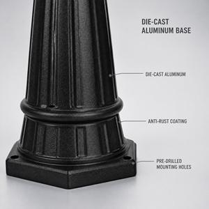 IP44 Waterproof Aluminum <strong>Victorian</strong> Traditional Style Home Front Design Path Lamp <strong>Post</strong> Lantern Outdoors Garden Street <strong>Light</strong> - Product Image 3