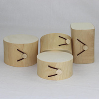 Boîte à thé en bois poli ronde pas chère, écologique, légère, en bois courbé, pour emballage cadeau