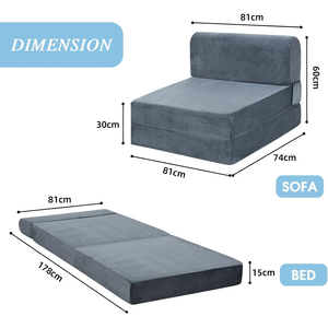 <strong>Guest</strong> Room Memory Sponge Convertible Mattress Sleeper Fold Out Couch Futon Chair Folding Sofa <strong>Bed</strong> - Product Image 3