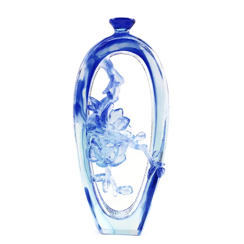 風水家の装飾K9色ガラスクリスタルLiuli中国サプライヤーアートガラス花瓶