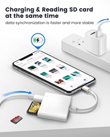 Lector de Tarjetas SD y TF 4 en 1 de 8 Pines, Kit de Conexión USB 3.0 OTG para Cámara, Compatible con iPhone, iPad, Hubs, Teclados, Audio y Ethernet