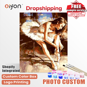 ORFON Kit Pittura a Numeri per Principianti - Graziosa <span class=keywords><strong>Ballerina</strong></span> per Adulti, Dipinto a Olio Fai da Te, Decorazione Casa, Vendita all'Ingrosso - Product Image 1