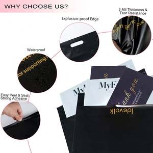 Free Design Custom Logo Black Poly Mailers Courier Shipping <b>Mailing</b> <b>Bags</b> for Clothing Packaging - Product Image 3