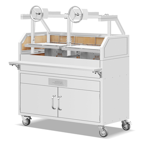 Parrilla Móvil de Carbón para Exteriores e Interiores, de Acero Inoxidable, Estilo Brasero Argentino Santa María, con Doble Elevación - Product Image 1