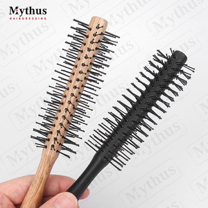 Mini <span class=keywords><strong>brosse</strong></span> à <span class=keywords><strong>cheveux</strong></span> ronde en bois résistant à la chaleur pour franges <span class=keywords><strong>cheveux</strong></span> courts - Product Image 6
