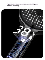 Douche à main réglable pour hôtel, affichage numérique LED, pomme de douche filtrée à effet pluie, haute pression, 4 modes, accessoires de salle de bain