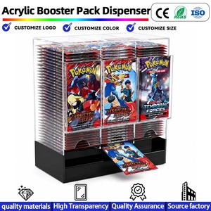 Dispensador Portátil de Pacotes de Expansão Pokémon em Acrílico Personalizado, Compatível com Boosters de Cartas TCG e Boosters de Cartas Esportivas