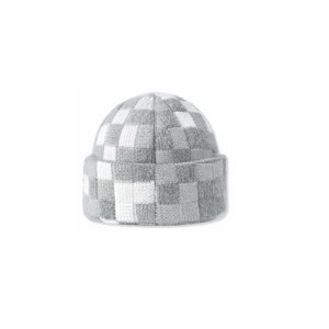 Winter Outfit Pure <strong>Wool</strong> Embroidered Luxury Damier Hats New with Tags Original Warm Snow Ski Damoflage <strong>Beanie</strong> Knit Grey <strong>Beanie</strong> - Product Image 1