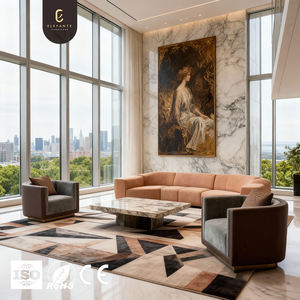 <span class=keywords><strong>Fauteuil</strong></span> lounge haut de gamme en tissu capitonné avec forme enveloppante et confort relaxant pour les intérieurs résidentiels raffinés - Product Image 1