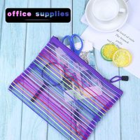 A3 B4 A4 B5 A5 B6 A6 B8 Sac à documents en maille de polyester coloré Sac à dossiers en plastique transparent Pochette à documents à fermeture éclair