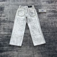 DENIMGUYS Nouveau Design Jean Homme Effet Usé avec Patchs en Relief aux Genoux, Style Urbain, Plissé et Logo Brodé