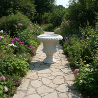 Pot de fleurs moderne en marbre blanc naturel sculpté à la main, grande urne de jardin en pierre, jardinière pour extérieur, paysage, parc, cour arrière