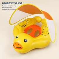 Bouée de piscine pour bébé en forme de canard avec auvent amovible et siège textile flexible pour collections de vente au détail personnalisées
