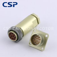 Conector de 10 Pines PC-10, Conector Cilíndrico de Alta Temperatura, Estándar Ruso