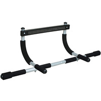 Barra de dominadas para puerta, portátil, para gimnasio en casa, barra de entrenamiento para la parte superior del cuerpo, sin perforaciones, con agarres de espuma para entrenamiento de fuerza