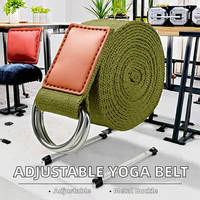 Ceinture de fitness Pilates Yoga Strange 1,85M-2,5M réglable avec boucle métallique, souplesse renforcée, résistance à la traction 20 lb