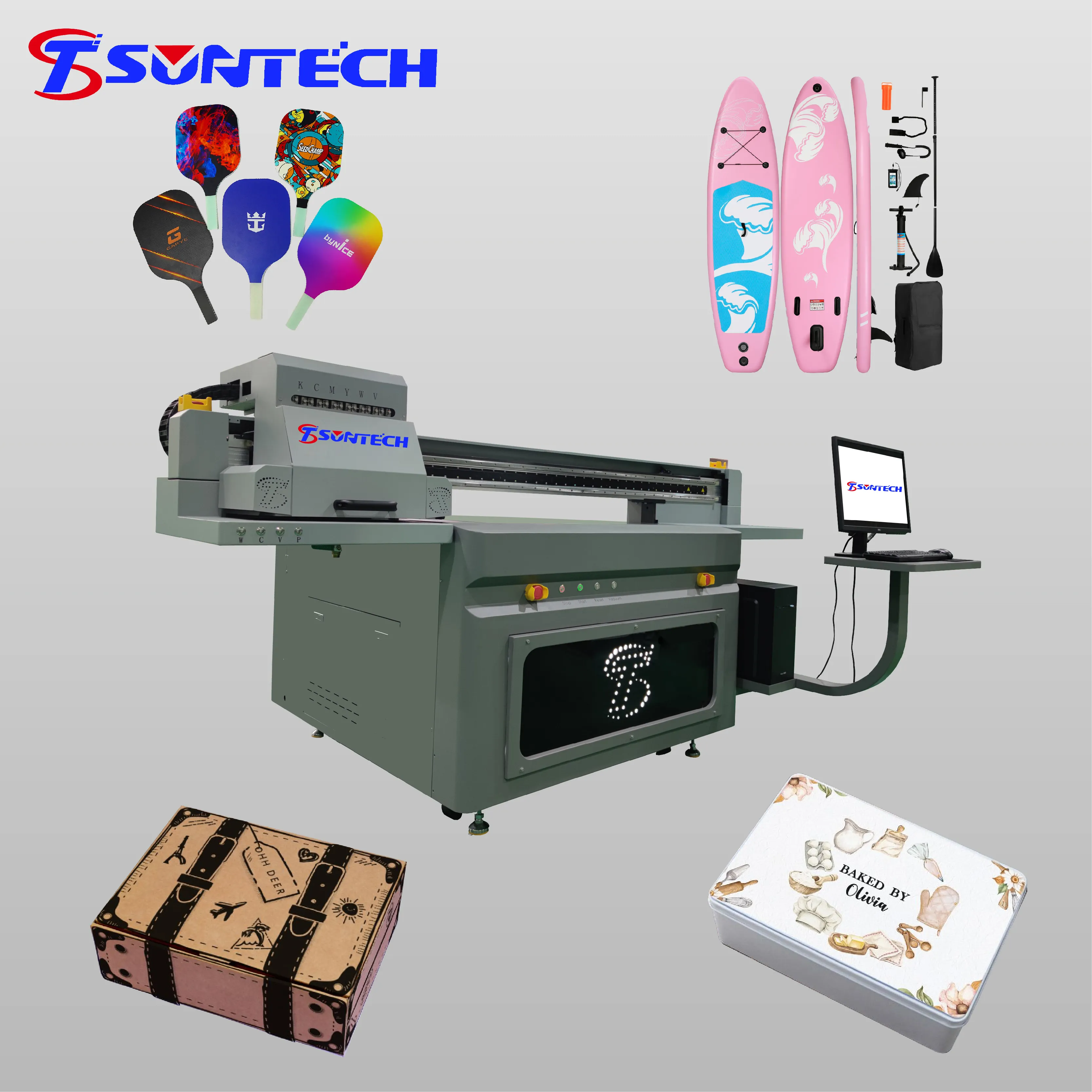 Suntech 9060 Ricoh G5i uv impressora garrafa caneca telefone caso metal uv dtf impressora a1 6090 uv led flatbed impressora