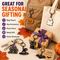 Porte-clés métalliques personnalisés OEM pour Halloween, vente en gros, porte-clés en alliage de zinc émaillé, logo personnalisé, cadeaux de fête, porte-clés personnalisés