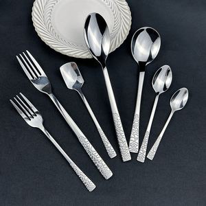 Ensemble de couverts de mariage haut de gamme de 24 pièces, fourchettes, cuillères, boîte en bois dorée, couverts en acier inoxydable - Product Image 2