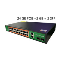 Commutateur PoE Anpa OEM/ODM, 26 ports, 10/100/1000 Mbps, non géré, Gigabit, montage en rack, CCTV, 30424, QoS, empilable, capacité 56 Gbps, IA