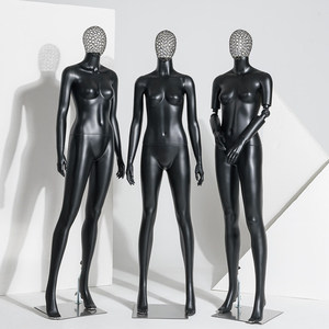 Maniquí Femenino <span class=keywords><strong>de</strong></span> Cuerpo Completo <span class=keywords><strong>de</strong></span> Plástico Irrompible <span class=keywords><strong>de</strong></span> Color Negro con Cabeza <span class=keywords><strong>de</strong></span> <span class=keywords><strong>Alambre</strong></span> Metálico Atractiva <span class=keywords><strong>para</strong></span> Exhibición <span class=keywords><strong>de</strong></span> Abrigos, Trajes y Camisas - Product Image 4