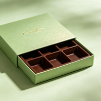 Boîte à chocolat personnalisée avec impression de logo, emballage en carton rigide, boîte cadeau de luxe en papier avec paillettes pour la vente en gros