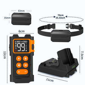 Collier de dressage pour chien English Neutral Products avec clôture sans fil et base de charge 388B Noir Orange - Product Image 4