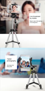 HOT Sale 3110 Lightweight Sliver Tripod With 65Cm With Phone Holder, Ring Light And Smart Phone,Selfie The Photos - Product Image 4