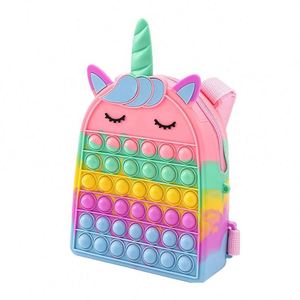TOYSRUNNER <b>Kids</b> Backpack Fidget Pop Schoolbag Custom 10 Inch Push <b>Bubble</b> Child Waterproof Shoulder Schoolbag - Product Image 3