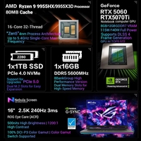Laptop gaming ROG Strix G16 baru, layar 2.5K 240Hz 500 nit, Ryzen 9 9955X3D, RTX 5070 Ti