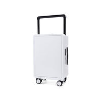 Valise rigide minimaliste à ouverture frontale en PC avec cadre en aluminium, serrure TSA à combinaison, 4 roues pivotantes à 360° et roulement silencieux