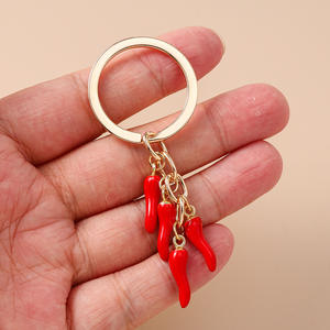 Porte-clés en forme de piment vert et rouge, cornicello italien, pendentif, porte-clés, porte-clés pour sac à main, décorations, breloques - Product Image 2