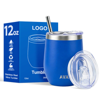 Logo personnalisé gobelet de voyage tasse à café double paroi en acier inoxydable isolé sous vide oeuf 12oz gobelet de vin avec couvercle