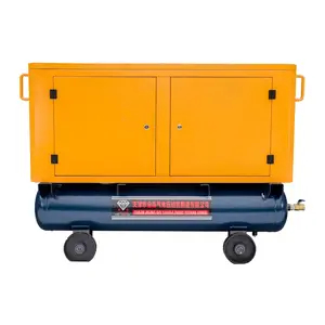 Industriële Elektrische Mobiele Luchtcompressoren 10bar 8 Bar Luchtcompressor Elektrische Draagbare 15kw 20hp Kleine Schroefcompressor Draagbare Machine Pomp Oem Droger & Luchttank