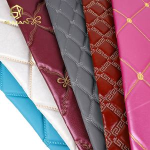 Rouleau de tissu en <span class=keywords><strong>cuir</strong></span> synthétique imitation PU brodé matelassé pour housse de siège de voiture, sellerie automobile, équipement de golf - Product Image 1