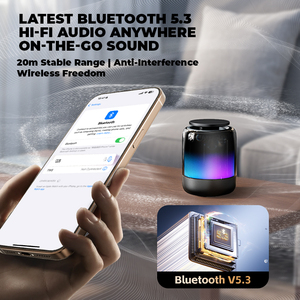 Altoparlante Bluetooth RGB <span class=keywords><strong>4</strong></span> in 1 con Supporto per Telefono, Radio FM, Slot per Scheda TF, Luce Notturna, Altoparlante Wireless Regolabile per Scrivania - Product Image 4