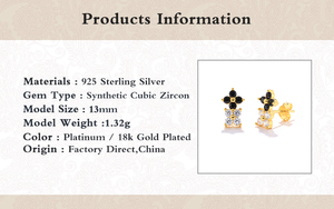 Pendientes de Plata de Ley S925 ROXI con Circonita Bicolor y Flor de Cristal de Doble Pétalo - Product Image 6