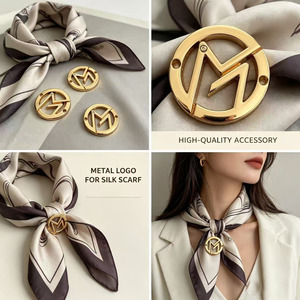 Luxury Gold 3D Embossed Laser Cut Round Metal Logo Labels with Rectangle Pattern for Garment Use - Product Image 4