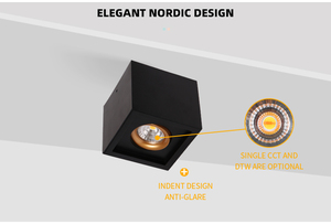 Plafonnier LED carré encastré en aluminium noir, blanc chaud 2700K 3000K IP44, design minimaliste 360° °   Gyro Indoor - Product Image 4