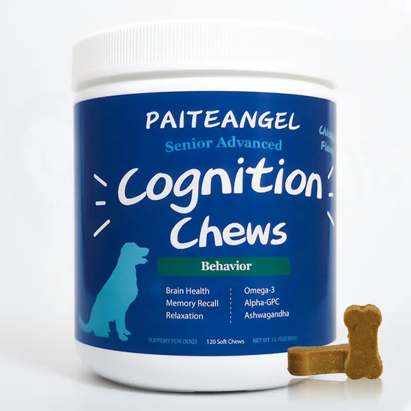 Odm Pet Supplements kaut Senior Advanced Cognition Brain Health Memory Becall Unterstützung machen Entspannung Omega Gesundheit für Hunde
